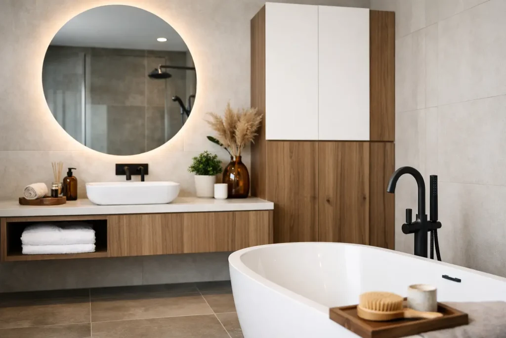 Mobilier baie modern la comandă: ce alegi
