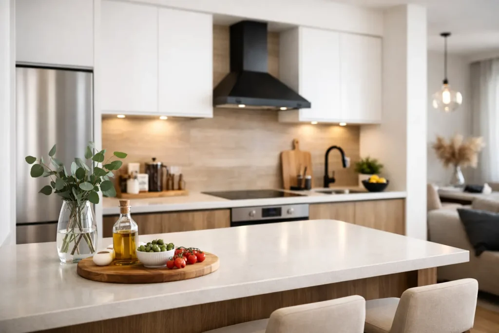 Exemplu de bucătărie pentru apartament nou